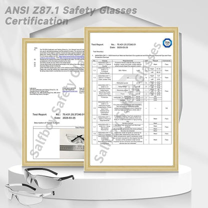 Salfboy Safety Glasses for Men Women ANSI Z87.1 Safety Glasses Bulk Protective Eyewear Scratch-Resistant