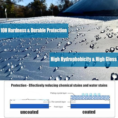 Nano Ceramic Coating for Cars, 10H High Gloss 50ML Anti-Scratch SiO2 Ceramic Coating High Hydrophobic Mirror Paint Sealant Protection with Gloves
