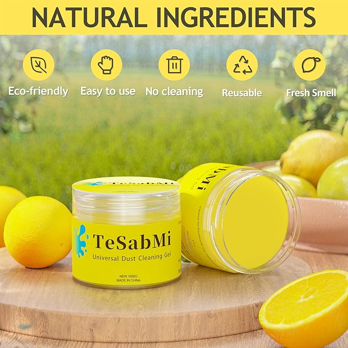 TeSabMi Car Cleaning Gel 160G - Reusable Dust Slime for Car Vents/Keyboard/Console, Interior Cleaner Putty, Gifts for Women Men