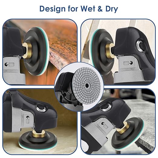ZYZLE Diamond Polishing/Sanding Pads Wet/Dry 50-10000 Grit for Marble, Countertop, Quartz, Tile, Granite, Concrete, Stone - for Drill Grinder Polishers (5 INCH)