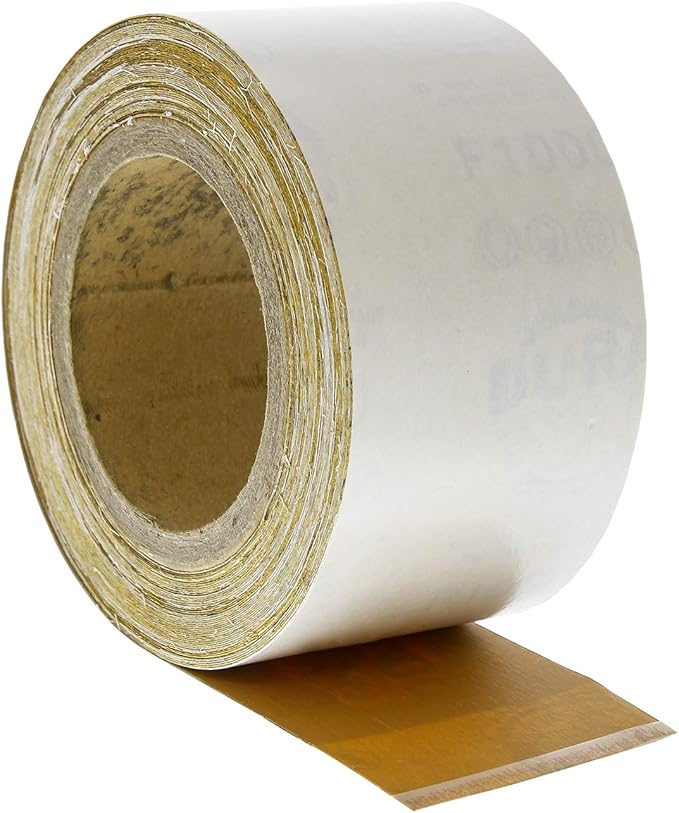 Dura-Gold Premium Gold 1000 Grit PSA Longboard Sandpaper, 20 Yard Roll, 2-3/4" Wide, Self Adhesive Stickyback, Woodworking & Automotive Sandpaper Roll, Air File Sand Paper, Auto Sanding Blocks