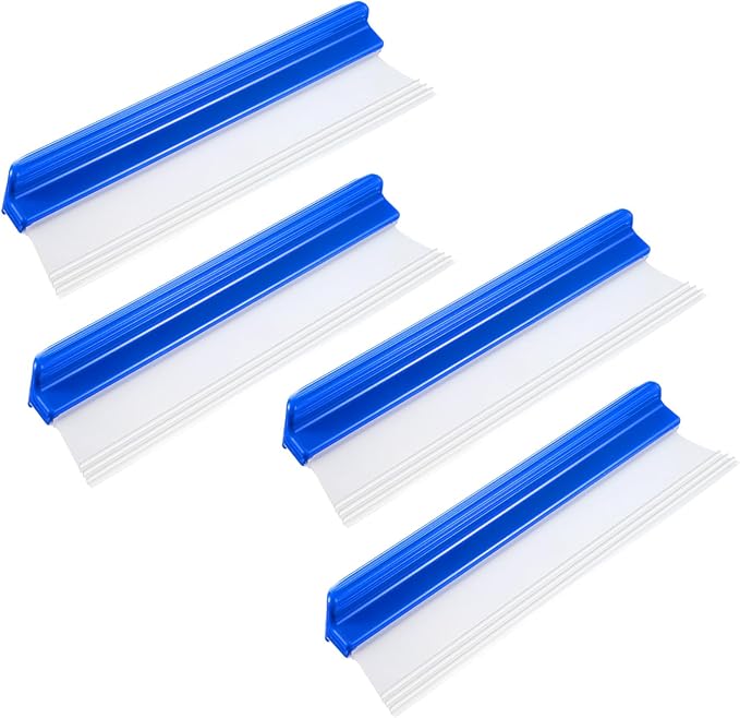 SHENLIU 4 Pack Car Squeegee, 12 inch Flexible Car Water Scraper Tool Silicone Window Squeegee for Cars Window Glass Home Washing & Wiping Glass, Mirror & Shower Doors, Blue