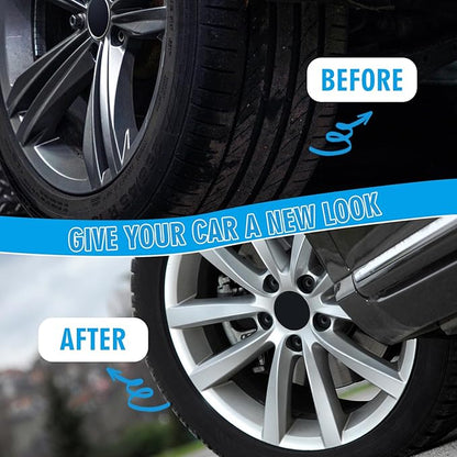 Car Wheel Brush Set, 5 Pack Soft Microfiber & Scratch-Free Deep Wheel Tire Scrubbing Tool with Detailing Brush for Car Vehicle Motorcycle Tire Rim Fenders Engine Exhaust Tips Car Wash Kit