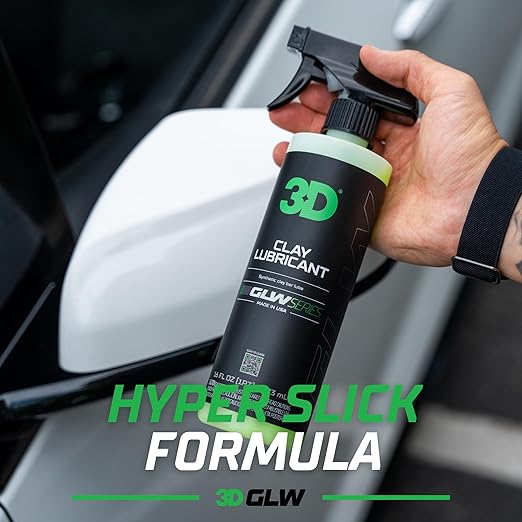 3D Clay Lubricant GLW Series | DIY Car Detailing | Hyper Slick Lubrication for Clay Bars | Eliminates Contaminants from Paint | Ultra Surface Protection | Decontamination Formula | Easy to Use | 64oz