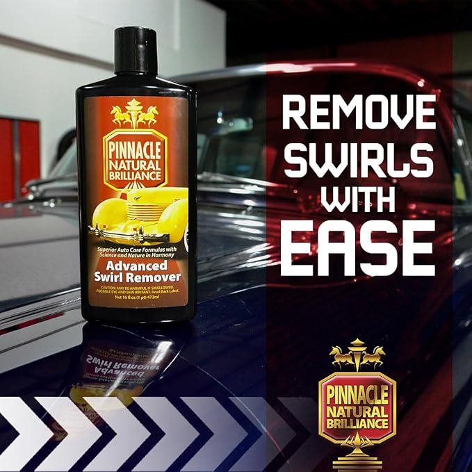 Pinnacle Advanced Swirl Remover | High-Performance Polish for Swirl & Scratch Removal | Restores Depth, Clarity & Shine on Clear Coats & Painted Surfaces | Easy Application | PIN-220 | 16oz