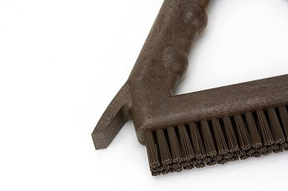 SPARTA Plastic Commercial Grout Brush, Triangle-Shaped Scrub Brush with Scraper and Two Threaded Holes for Attaching Handle (Sold Separately), 9 x 7 x 7 Inches, Brown