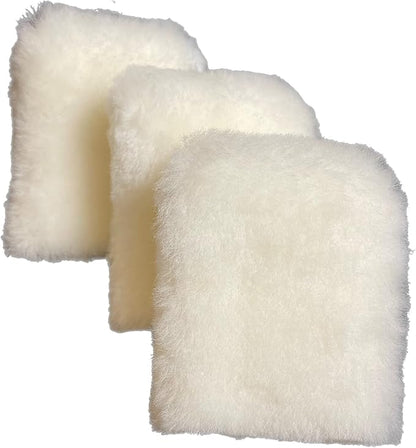 Genuine Lambswool Fingertip Mitt Applciator - Auto Detailing 2", 3" 4" (3, 3")