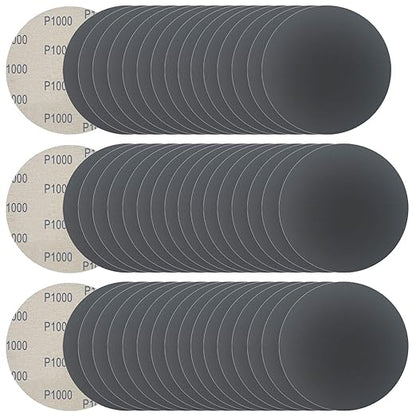 6 Inch 50 Pcs Wet Dry Sanding Discs Hook and Loop, 1000 Grit Sandpaper Automotive Wood Metal Polishing & Sanding, Silicon Carbide Sand Paper for Random Orbital Sander (Grit 1000)