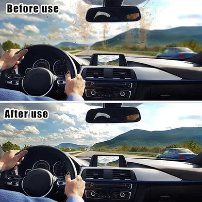3pcs Bianca Glass Polishing Liquid D1 with Sponges,Car Glass Polishing Compound Windshield Cleaner Glas Oil Film Remover,Anti-Fog Hydrophobic Coating Spray, Oil Film,Wiper Marks and Scratches