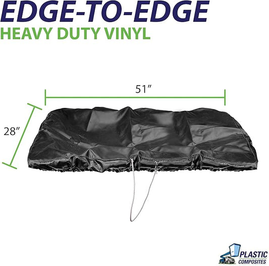 Bucket Truck Parts HEAVY DUTY Elastic Banded Bucket Cover with Support Pocket, Fits 2 Man Bucket 28"x51" Edge to Edge