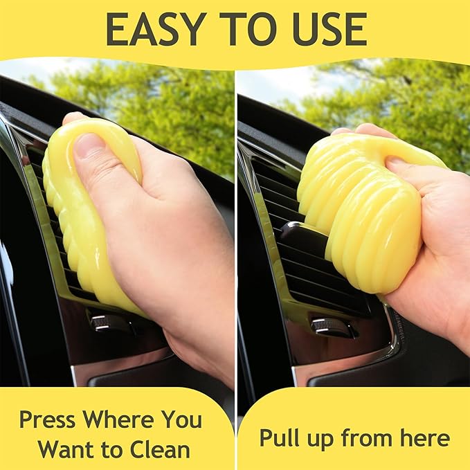 TeSabMi Car Cleaning Gel 160G - Reusable Dust Slime for Car Vents/Keyboard/Console, Interior Cleaner Putty, Gifts for Women Men