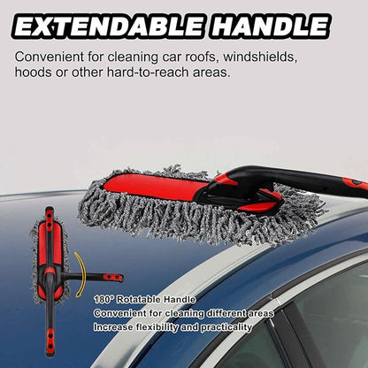 HARFINGTON Car Duster Brush Exterior Scratch Free Car Cleaning Brush High-Density Soft Auto Detailing Tool with Extendable Handle for Cars SUV Trucks Motorcycle Home Cleaning