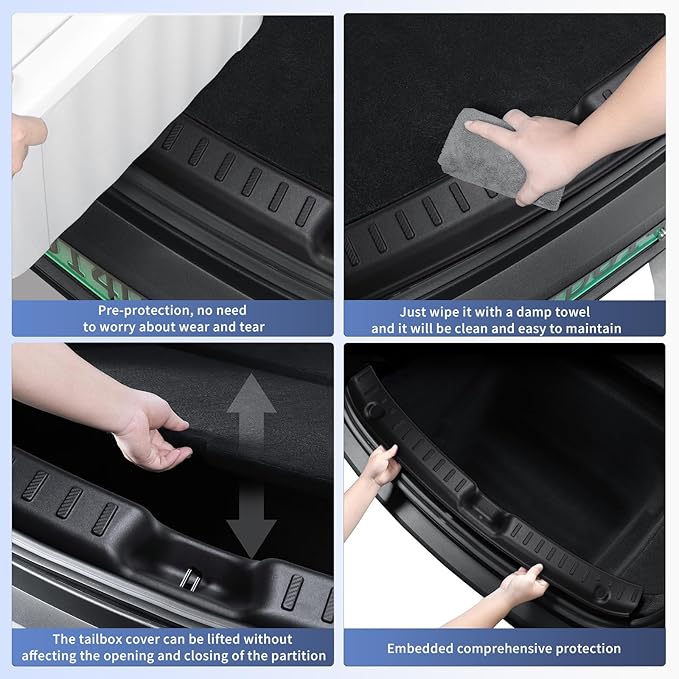 SHINELINERS New Upgrade Rear Bumper Guard for Tesla Model Y Juniper 2025-2026 ABS Material, Prevent Scratches, Easy Installation - Trunk Bumper Protector Accessories for Tesla Juniper