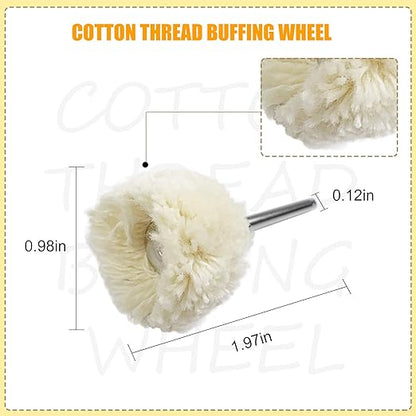 JIALUCONG 10pcs 1/8inch Cotton Polishing Buffing Wheel for Dremel Polishing Kit - Polishing Wheel or Silver Polish Wheel - Watch Polishing Kit - Jewelry Buffer Dremel