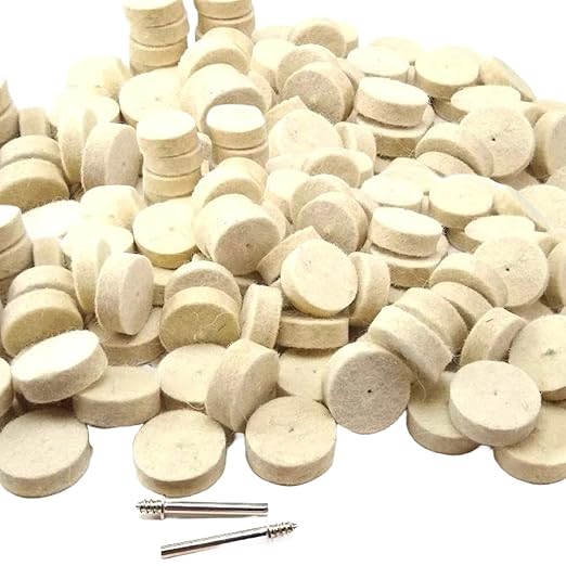 Drilax 1-Inch Polishing & Buffing Wheel Kit for Dremel – 100 Pcs with 2 Mandrels – 50% Thicker Wheels for Jewelry, Metal & Resin Shine