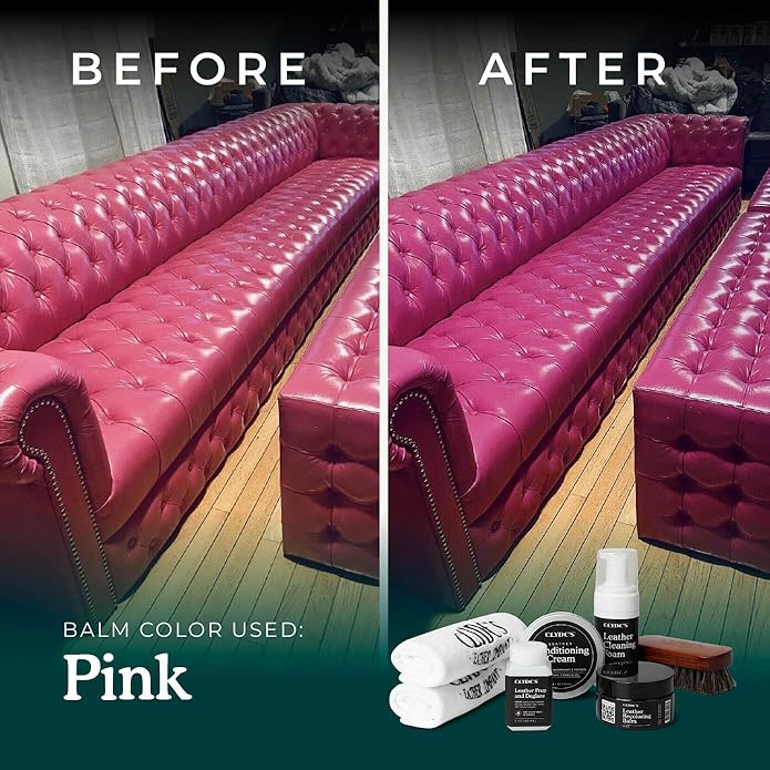 Clyde's™ 4-Step Leather Recoloring Kit | Includes Brush and Lint-Free Towels | Cleans, Restores, and Protects Your Leather