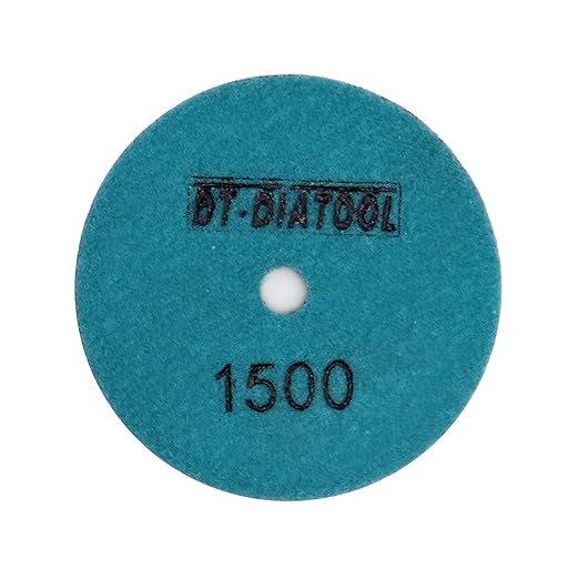 DT-DIATOOL Dry Diamond Polishing Pads 4 Inch for Granite Marble Quartz Stone Countertop Tiles 8 Pieces Grits 1500