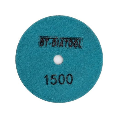 DT-DIATOOL Dry Diamond Polishing Pads 4 Inch for Granite Marble Quartz Stone Countertop Tiles 8 Pieces Grits 1500