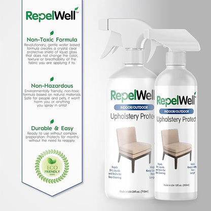 Upholstery Protect Stain & Water Repellent Spray (12oz) Eco-Friendly, Pet-Safe Spray Keeps Your Fabric, Leather & Suede Upholstery Looking Like New