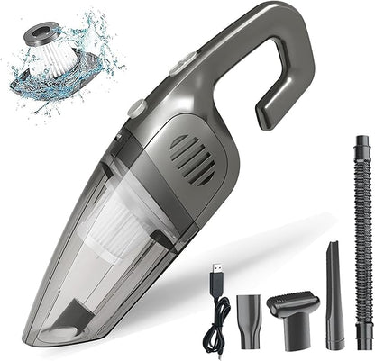 BZY Handhled Vacuum Cordless Portable,16500Pa High Power Rechargeable with Multi Accessories Lightweight Small Portable Dust Busters Cordless Rechargeable for Car,Office and Home Cleaning Grey