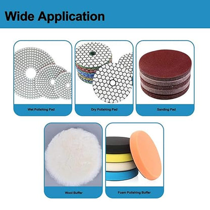 4 Inch Polishing Backing Pad Heavy-Duty Aluminium Backer for Diamond Polishing Pad Holder Hook and Loop Connector 5/8"-11 Thread…