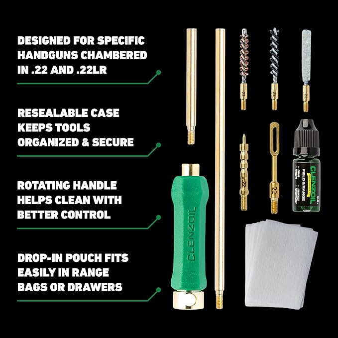 CLENZOIL Field & Range Pistol Basics Cleaning Kit | Complete Handgun Cleaning Set