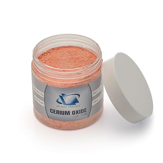 GLASS POLISH Cerium Oxide High-Grade 8.8oz (250g) Professional Glass Polishing Powder – 85% Pure, Enhanced Performance with 3.5 Micron Particle Size
