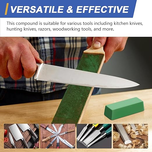 SCOTTCHEN Stropping Compound, 4 Oz, Fine Green Buffing Polishing Compound, Leather Strop Compound, Honing Compound for Knife Polishing-3Pack