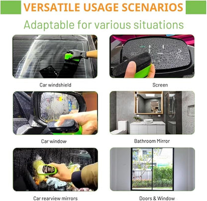 EZGHAR Clear Vision Glass Cleaner, Windshield Cleaner, 2025 Upgrade 2.0 Glass Cleaner, Reusable Rain and Fog Cleaning Glass Brush (3, Green)