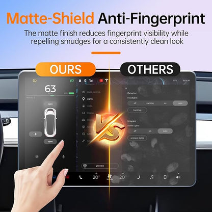 DGXWLLW Screen Protector for Tesla Model S 2023-2026 Model X 2023-2026 with Alignment Kit Matte Front Back Tempered Glass TouchScreen Dashboard Protective Anti Glare Fingerprint 9H Hardness