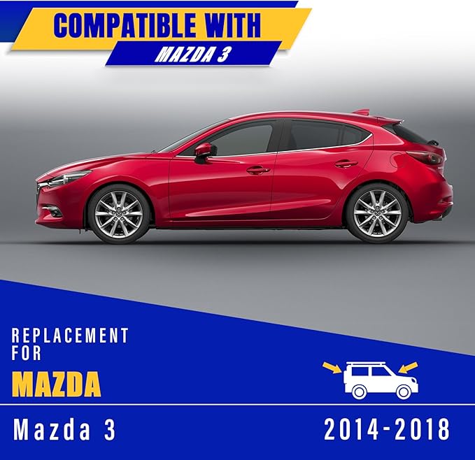 3 wipers Replacement for Mazda 3 2014-2018, Windshield Wiper Blades Original Equipment Replacement - 24"/18"/12" (Set of 3) U/J Hook