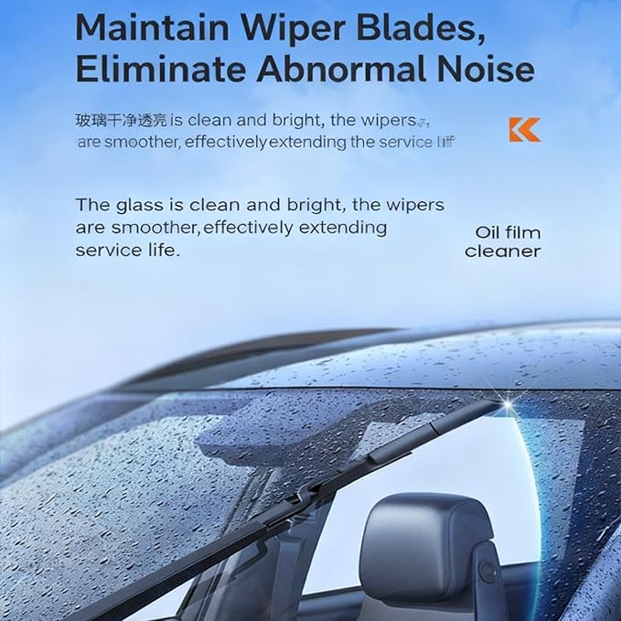 Automotive Oil Film Cleaning Brush,Anti-Fog Clear Vision Glass Cleaner,Car Windshield Cleaner for Water Spots and Grime,Improves Glass Clarity and Visibility(2Pcs)