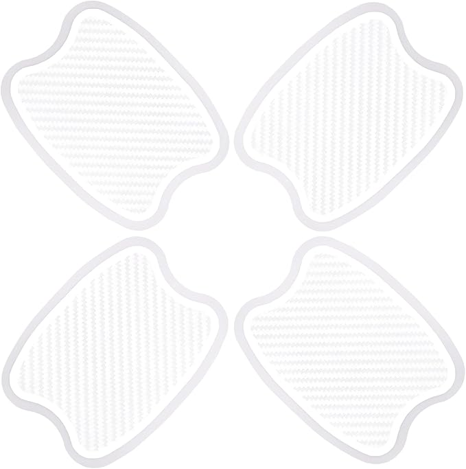 WORCAS 4Pcs Universal 3D Carbon Fiber Car Door Handle Paint Scratch Protector Sticker Auto Door Handle Cups Protective Pad(S)
