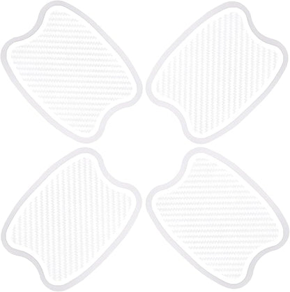 WORCAS 4Pcs Universal 3D Carbon Fiber Car Door Handle Paint Scratch Protector Sticker Auto Door Handle Cups Protective Pad(S)