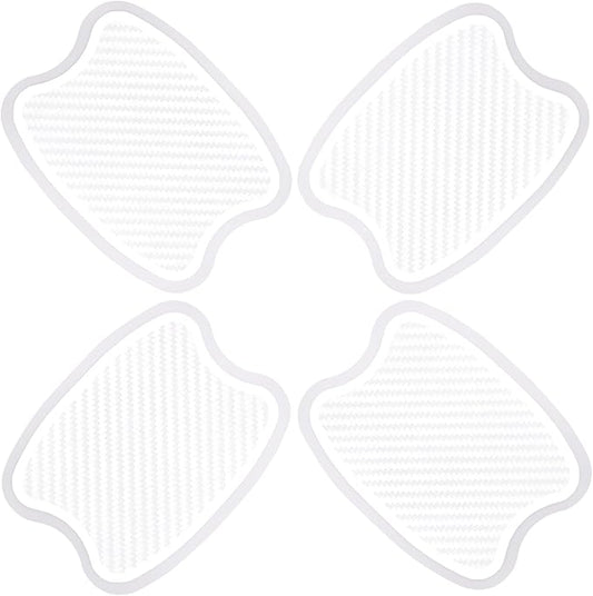 WORCAS 4Pcs Universal 3D Carbon Fiber Car Door Handle Paint Scratch Protector Sticker Auto Door Handle Cups Protective Pad(S)