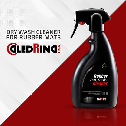 Gledring Rubber Car Mats Dry Wash Cleaner - Rubber Floor Mat Cleaner, Enviornment Friendly, Water Based, No Smell, does not Mark or Slip After Cleaning, Spray & Wipe - 16.9 oz (500 ml)
