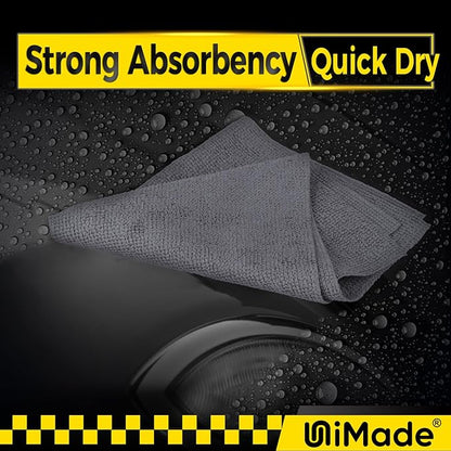 Microfiber Cleaning Cloth, 24 Pack Reusable Microfiber Towels for Cars Lint Free Cleaning Shop Towel Rags for Home Kitchen Automotive Bar Mechanic Restaurant Garage, 11"x 12", Grey
