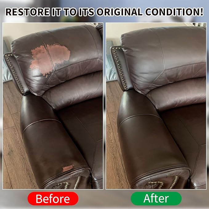 BSCPAM Dark Brown Leather Recoloring Balm,Leather Couch Scratch/Stain Remover,Leather Repair kit for Vinyl Furniture and Car Interior,Leather Dye Paint for Scratched and Faded Leather Couches
