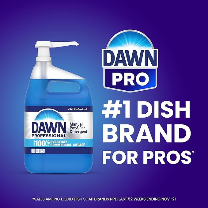 Dawn Professional Pot and Pan Detergent, Regular Scent, 3.8l (Case of 4)
