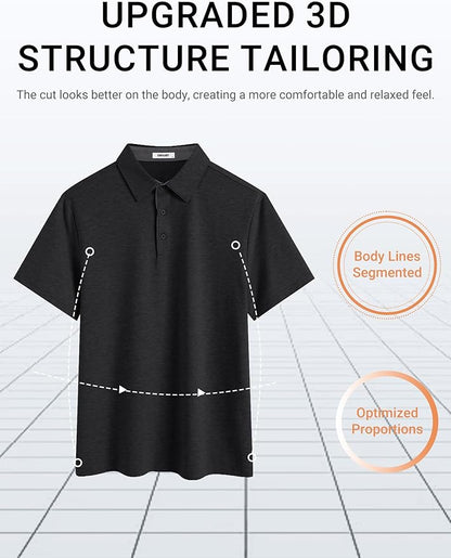 COOFANDY Mens Polo Shirts Short Sleeve Casual Summer Polo Tee Classic Collared Golf Stylish Tops