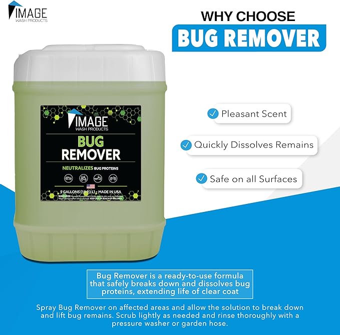 Image Wash Products Bug Remover – (5 Gallon) Best Bug Remover for Cars/Truck Exterior | Bug Cleaner for Vehicles, Car Bug Remover Spray, Bug Off Car Cleaner, Bug Wash for Cars