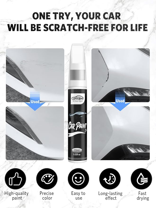 Flame Red(PR4/TR4) for Jeep Touch Up Paint Pen, 2 in 1 Car Scratch Remover with Pen Tip and Brush, Precise Color Match for Car Paint Scratch Repair, Quickly and Easily Fix Chips and Nicks