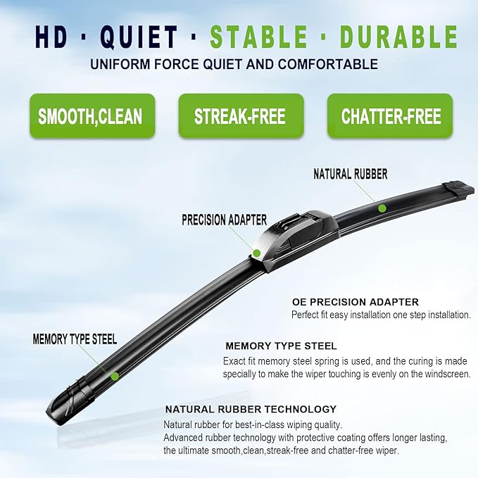 OEM QUALITY 28" + 28" PARRATI Premium All-Season Windshield Wiper Blades (Set of 2)