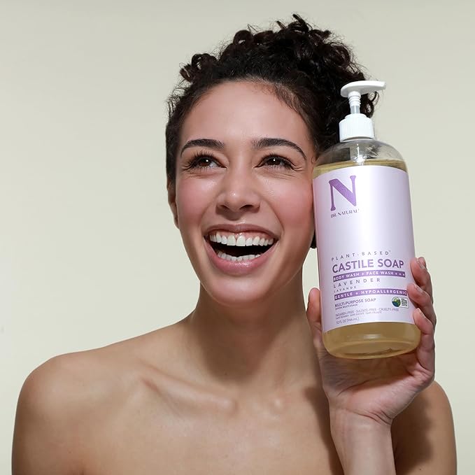 Dr. Natural Castile Liquid Soap, Lavender, 2 pc - Sulfate-Free, Paraben-Free, Cruelty-Free Multi-Purpose Soap with Shea Butter, Coconut Oil, Olive Oil