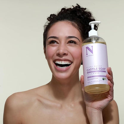 Dr. Natural Castile Liquid Soap, Lavender, 2 pc - Sulfate-Free, Paraben-Free, Cruelty-Free Multi-Purpose Soap with Shea Butter, Coconut Oil, Olive Oil
