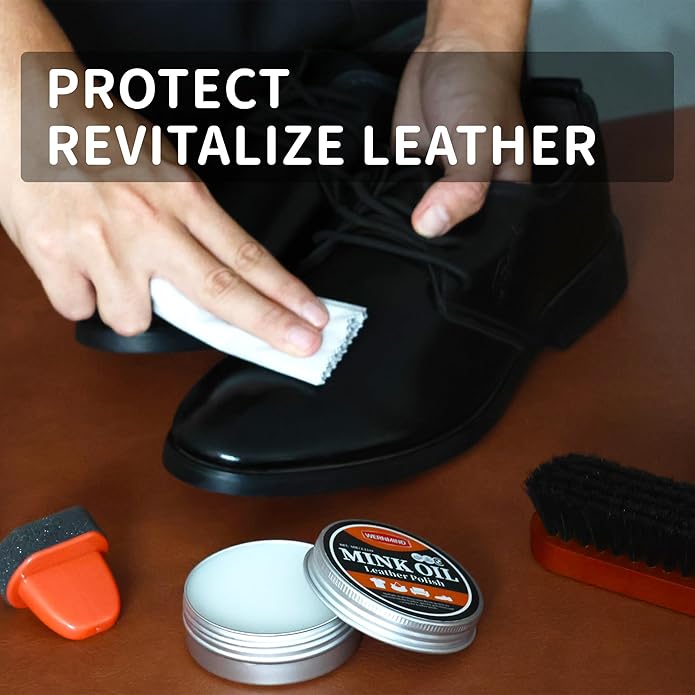 WERNMIND Mink Oil White Saddle Soap Leather Cleaning Boots Shoe Cleaner Leather Conditioner Boot Cace Kit