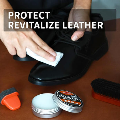 WERNMIND Mink Oil White Saddle Soap Leather Cleaning Boots Shoe Cleaner Leather Conditioner Boot Cace Kit
