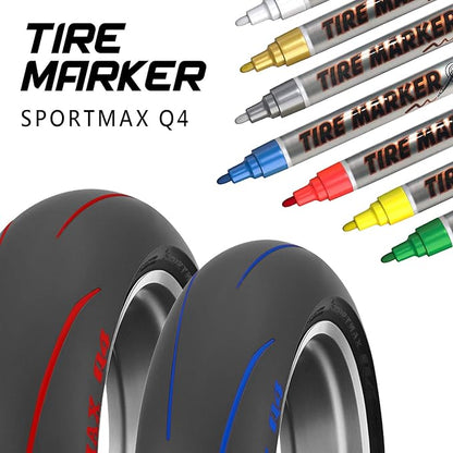 MC MOTOPARTS Permanent White Red Blue Green Yellow Tire Pen Marker Lettering Paint Tool Automotive Motorcycle Care Kit
