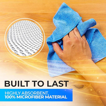 Fuller Brush Microfiber Cleaning Cloths – 10-Pack Multi-Colored, Reusable, Machine Washable – 10" x 10" All-Purpose Cloths for Home & Kitchen