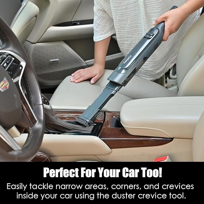 PROMOMO Handheld Vacuum Cordless, Lightweight 1.4lb with Powerful Suction, Charging Dock, Single Touch Empty and Detachable Dust Cup, Portable Mini Car Vac for Home Pet Car